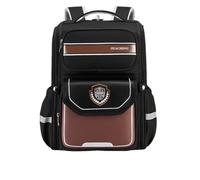 Nogkdyc Sac d’école pour garçons et filles de la 1re à la 3e année Sac d’école simple de style britannique pour les élèves de l’école primaire Sac à dos de grande capacité 3-6 année(noir,M)