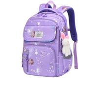 Nogkdyc Sac d’école pour garçons et filles Sac d’école mignon pour les élèves de l’école primaire pour les enfants de la 1re à la 6e année Sac à dos décontracté léger(violet,M)