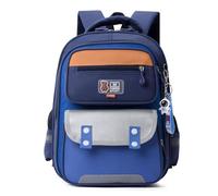 Nogkdyc Sac d’école pour garçons et filles Sac d’école multifonctionnel pour les élèves de l’école primaire Sac à dos léger pour enfants 1-3 niveaux(marine,Un)