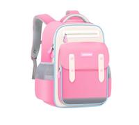 Nogkdyc Sac d’école pour garçons et filles Sac d’école simple de style britannique pour les élèves de l’école primaire Sac à dos léger pour les enfants de la 1re à la 6e année(rose,S)