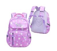 Nogkdyc Sac d’école pour les filles Mignon dessin animé lapin sac à dos Sac d’école pour les élèves de la 1re à la 6e année Imperméable à l’eau(Violet,S)