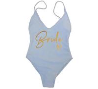 Nogkdyc Team Bride Swimsuit S-3xl Sexy Padded One Piece Impring Team Bride Swimwear Women Bachelor Party-Mariée2-L