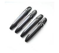 NOHEEU couvercle poignée porte extérieure Couverture Poignée Porte Voiture Chromée Fiber Carbone Garniture Décorative Pour Mazda 2 Pour Demio 2009 2010 - 2013(Style 4)