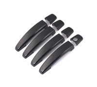 NOHEEU couvercle poignée porte extérieure Pour Opel Pour Mokka X 2012 2013 2014 2015 2016 2017 Pour Vauxhall Chrome Brillant Noir Poignée Porte Voiture Pièces Couverture(Noir)