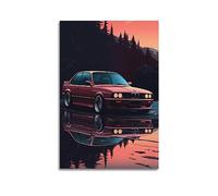 NOHF Affiche de voiture de sport pour BMW M3 E30 classique - Décoration murale rétro esthétique - Décoration de chambre de bureau - 40 x 60 cm - Sans cadre