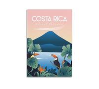 NOHF Affiche de voyage du Costa Rica - Décoration murale rétro esthétique pour chambre et bureau - 40 x 60 cm - Sans cadre