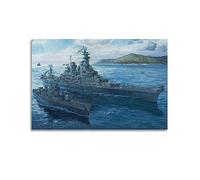 NOHF Poster Battleship pour USS Missouri Battleship - Art mural rétro esthétique - Décoration de chambre - Peinture sur toile pour la maison et le bureau - 50 x 75 cm - Sans cadre
