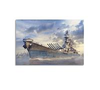 NOHF Poster Battleship USS Missouri - Impression sur toile - Style rétro - Esthétique - Décoration de chambre - Pour la maison et le bureau - 20 x 30 cm - Sans cadre