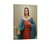NOHF Poster de la Vierge Marie La plus belle Vierge Marie - Décoration murale rétro esthétique - Toile - 20 x 30 cm - Style cadre