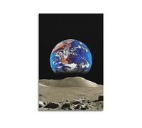 NOHF Poster de l'espace Terre de la Lune - Art mural rétro esthétique - Décoration de chambre ou de bureau - 60 x 90 cm - Sans cadre
