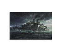 NOHF Poster de navire militaire Bataille navale sur hanche 2 Guerre mondiale - Décoration murale rétro - Esthétique - Décoration pour chambre et bureau - 40 x 60 cm - Style sans cadre