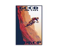 NOHF Poster de sports extrêmes rétro motivant VTT - Art mural rétro esthétique - Décoration de chambre - Toile - 20 x 30 cm - Style sans cadre