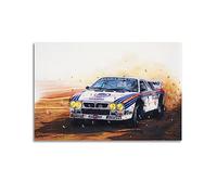 NOHF Poster de voiture classique pour Lancia Rally - Décoration murale rétro esthétique - 60 x 90 cm - Sans cadre