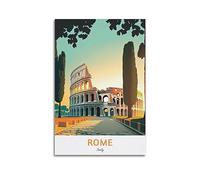 NOHF Poster de voyage vintage Rome Italie - Art mural - Rétro - Esthétique - Décoration de chambre ou de bureau - 20 x 30 cm - Style sans cadre