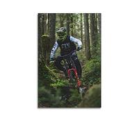 NOHF Poster de VTT de descente - Sports extrêmes - Art mural rétro esthétique - Décoration de chambre - Toile - 30 x 45 cm - Sans cadre