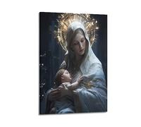 NOHF Poster Jésus Christ Sainte Marie - Décoration murale rétro esthétique pour chambre et bureau - 20 x 30 cm - Style cadre