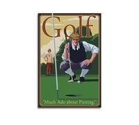NOHF Poster vintage de golf avec inscription « Much Ado About Putting » - Décoration murale rétro esthétique pour chambre et bureau - 50 x 75 cm - Sans cadre
