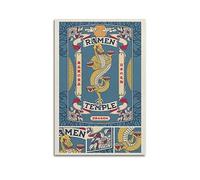 NOHF Poster vintage inspiré du temple Ramen d'inspiration japonaise - Décoration murale rétro esthétique pour chambre ou bureau - 60 x 90 cm - Sans cadre