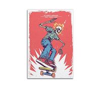 NOHF Poster vintage Monstres Skate and Surf - Art mural rétro - Esthétique - Décoration de chambre ou de bureau - 30 x 45 cm - Style sans cadre