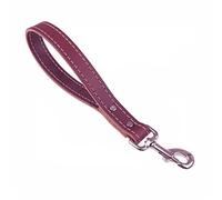 Nohma Leather Laisse pour chien en cuir de 30,5 cm, coutures accentuées, laisse courte, faite à la main, 2,5 cm de large