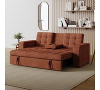 CONCEPT USINE | Canapé Convertible 3 Places en Velours Côtelé | NOHO Terracotta | Modulable très Pratique | Design Contemporain | Lit 2 Places : Couchage 160x160 cm | Structure Bois Massif et Plywood