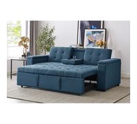 Canapé convertible 3 places en tissu bleu pétrole NOHO