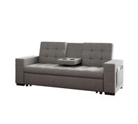 NOHO - Canapé convertible gris foncé avec rangements