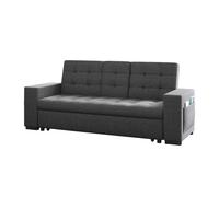 NOHO - Canapé convertible gris foncé avec rangements