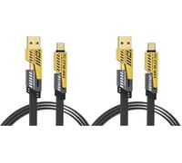 NOHON Cable Chargeur Multi USB 4 en 1 ：Universel Cable Multi Embout Charge Rapide, 1.2M Nylon USB Cable Chargement QC 65W/ PD 27W Cable Compatible avec iPhone Samsung Galaxy Huawei Google MacBook iPad