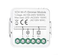 NoHub Module de variateur d'intensité Wi-Fi intelligent pour Alexa Google | PC ignifuge ABS. WiFi pour Smart for Life pour le contrôle de l'application Tuya, contrôle 1/2 voies. Partage de groupe