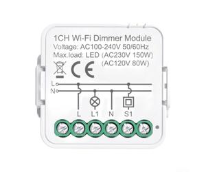 NoHub Module de variateur d'intensité Wi-Fi intelligent pour Alexa Google | PC ignifuge ABS. WiFi pour Smart for Life pour le contrôle de l'application Tuya, contrôle 1/2 voies. Partage de groupe