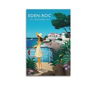 NOHYS Poster vintage de voyage urbain Eden-Roc - Poster décoratif sur toile et image d'art moderne pour chambre à coucher - 30 x 45 cm