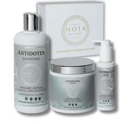 NOÏA HAIR - Trio Capillaire Professionnel ANTIDOTES - Shampoing 500ml - Masque 500ml - Sérum 100ml - Soin Probiotique Rééquilibrant & Réparateur - Cheveux Sensibilisés & Déséquilibrés