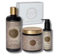 NOÏA HAIR - Trio Capillaire Professionnel GLOW - Shampoing 500ml +Masque 500ml + Sérum 100ml - Hydratation & Brillance - Acide Hyaluronique - Cheveux Secs, Ternes ou Déshydratés