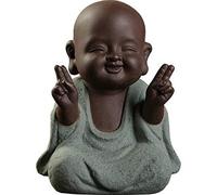 Statue Moine en céramique Petit Bouddha Mignon Petit Bouddha créatif Petit Bouddha Artisanat poupées Ornements Cadeaux Classiques délicats Arts et Artisanat (7 x 10 cm)