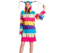 Noiclub Costume de piñata pour femme, à franges colorées, taille S