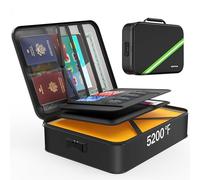 Noiposi Boîte à documents ignifuge de 2 870 °C avec serrure, 8 couches isolées thermiquement et ignifuges, étui de rangement pour dossiers A4, certificats, passeports, espèces, contrat