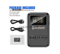 (Noir) 1 ensemble USB Bluetooth 5.0 récepteur audio musique stéréo 3D adaptateur sans fil 3.5 prise auxiliaire