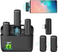 Noir - 1 Piece Wireless Lapel Microphone, USB C Lapel Microphone, Android Plug and Play, Noise Reduction, Wireless Lapel Microphone for TikTok Vlog, Youtube Live