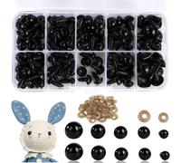 (Noir, 142 Pcs)Yeux De Sécurité, Yeux De Poupée En Plastique Avec Rondelles Pour Diy Amigurumis Marionnettes Artisanat