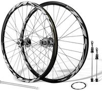 Noir,26inch,Jeu De Roues De Vélo De Montagne À Disque 24/26/27,5/29 Pouces avec Moyeux 32H Et Blocage Rapide pour Cassette 7 8 9 10 11 12 Vitesses, Jantes Avant Et Arrière
