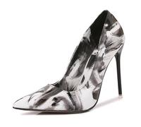 Noir,42 EU,Escarpins à Talons Aiguilles pour Femmes, Bout Pointu et fermé, 11 cm, imprimés, Classiques, pour Le Bureau et Les soirées
