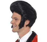 Noir 50s Rock N Roll Perruque Hommes Elvis Accessoire Déguisement Adultes 1950s