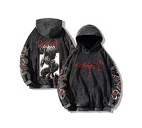 (Noir 6-3XL) Sweat à capuche Berserk en coton imprimé pour homme, style Harajuku, oversize, oversize.