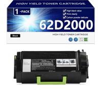Noir 62D2000 Cartouche de Toner Haute Capacité Compatible pour Lexmark MX710de MX710dhe MX711de MX711dhe MX711dthe MX810de MX810dte Imprimante, Impression Haute Définition, 6000 Pages,Black-1 Pack