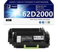 Noir 62D2000 Cartouche de Toner Haute Capacité Compatible pour Lexmark MX710de MX710dhe MX711de MX711dhe MX711dthe MX810de MX810dte Imprimante, Impression Haute Définition, 6000 Pages,Black-2 Pack