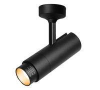 Noir 7W Projecteur zoomable à led, angle de faisceau réglable 15-60 ° au plafond, spot d'accentuation filaire à montage en surface pour photo, plantes, peinture, scène, CRI 95, Blanc froid-6000K