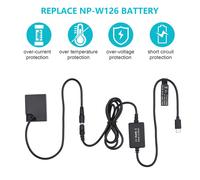 Noir 8,4 V 2 A NP-W126 batterie factice 4,6x3,6x2,5 cm