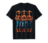 Noir Afro-Américain Western Cowgirl Country Texas Rodeo T-Shirt