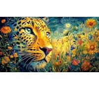 Noir and White Panthers Under Moonlit Jungle Puzzle 1000 pièces - Activité Familiale Amusante Idée Cadeau Parfaite Jeu Stimulant pour Adultes 38x52/1000pcs